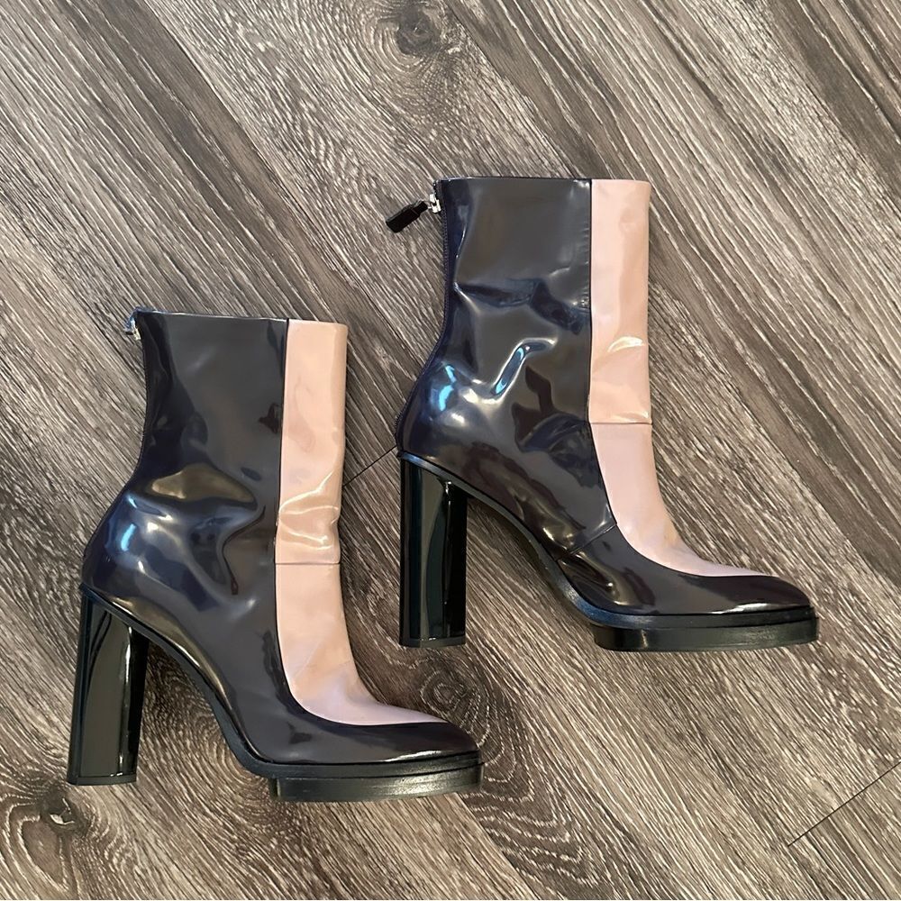 Jason Wu patent heeled color block boots